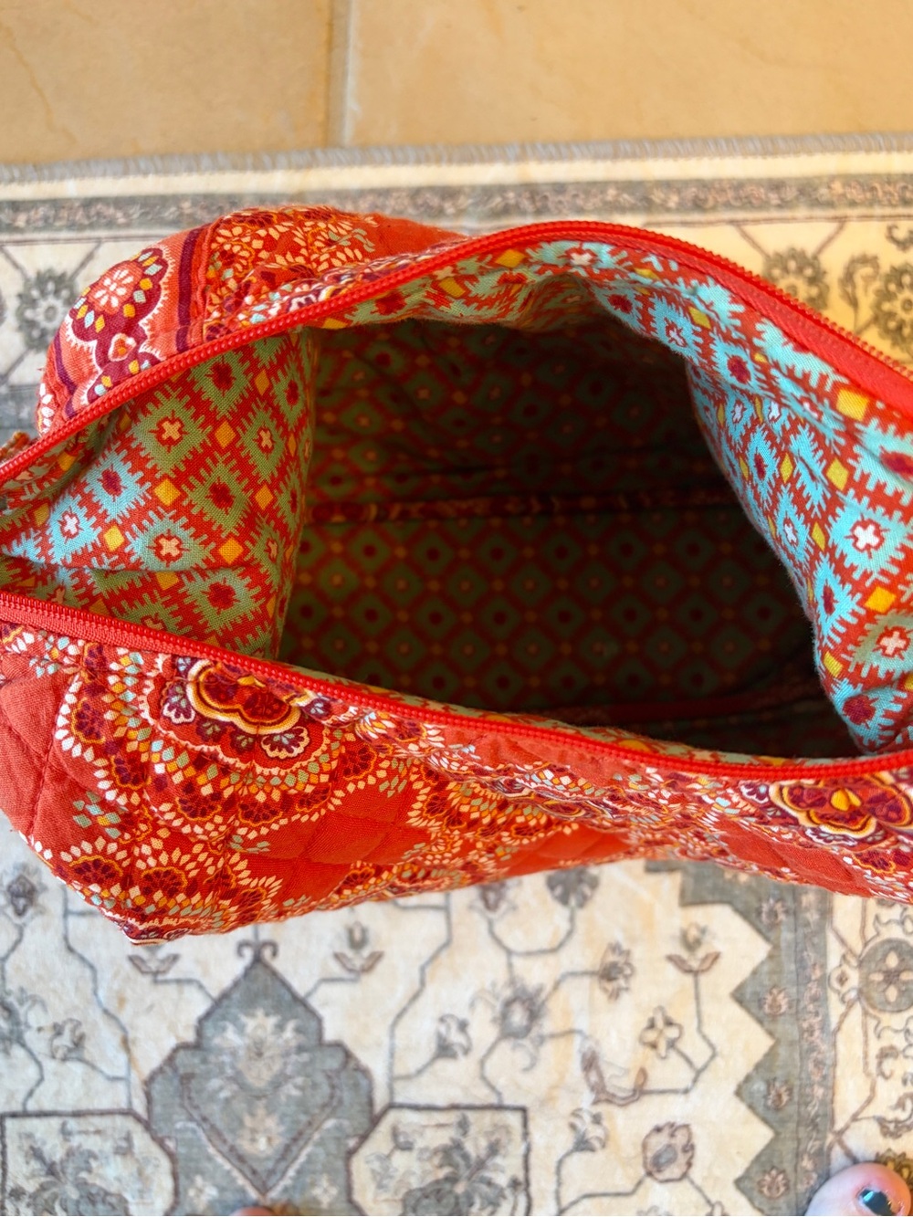 Paprika Orange Medallion Quilted Purse Shoulder Bag - Vera Bradley - Picture 9 of 12